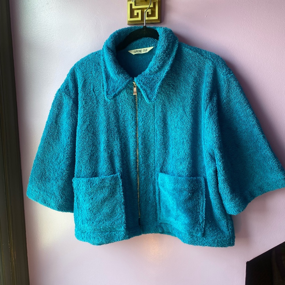 Simone Fan cropped zip-up pullover/ jacket/ sweater